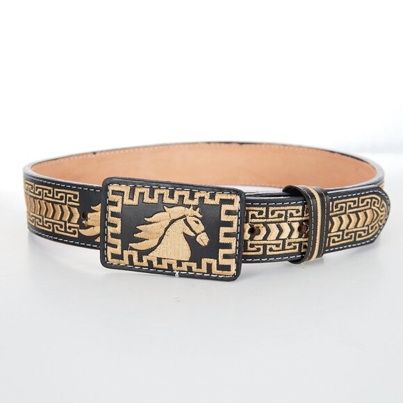Source Unknown Other - Men’s Western Cowboy Belt Men’s 30 Embroidered Cinto vaquero bordado